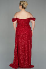 Gwen Red Sequin Off Shoulder Gown