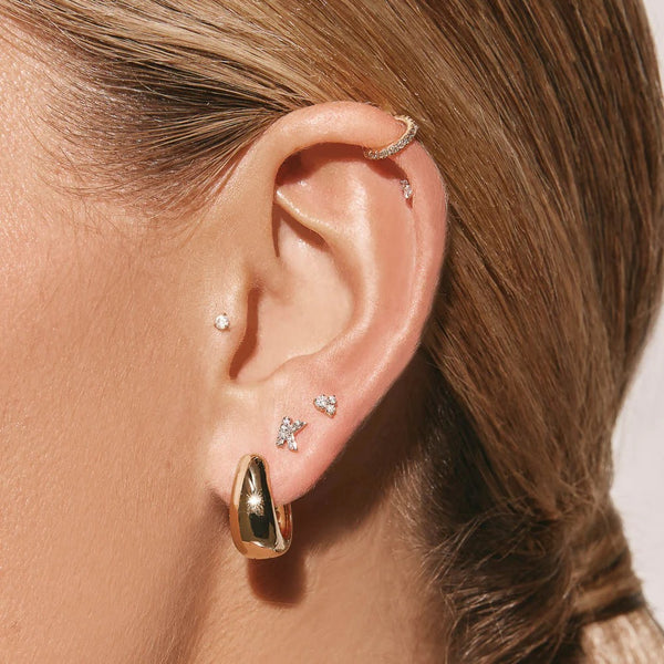 925 Sterling Silver 14K Vermeil Gold Plated Hoop Earrings