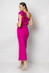 Ingrid Fuchsia Midi Dress