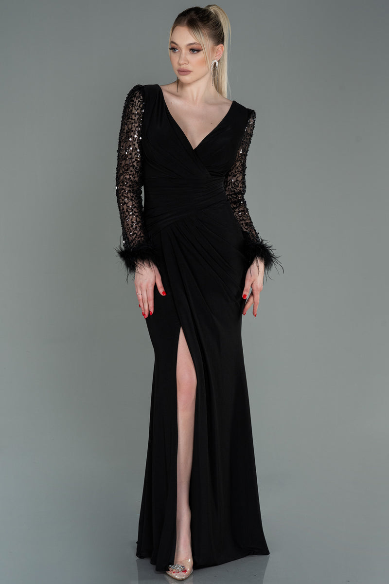 Jelena Black Long Sleeves Gown