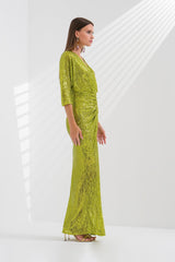 Mara Lime Green Sequin Maxi Dress