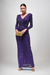 Marisella Purple Sequin Maxi Dress