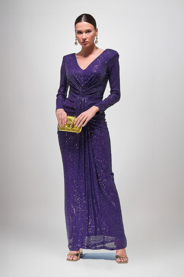 Marisella Purple Sequin Maxi Dress