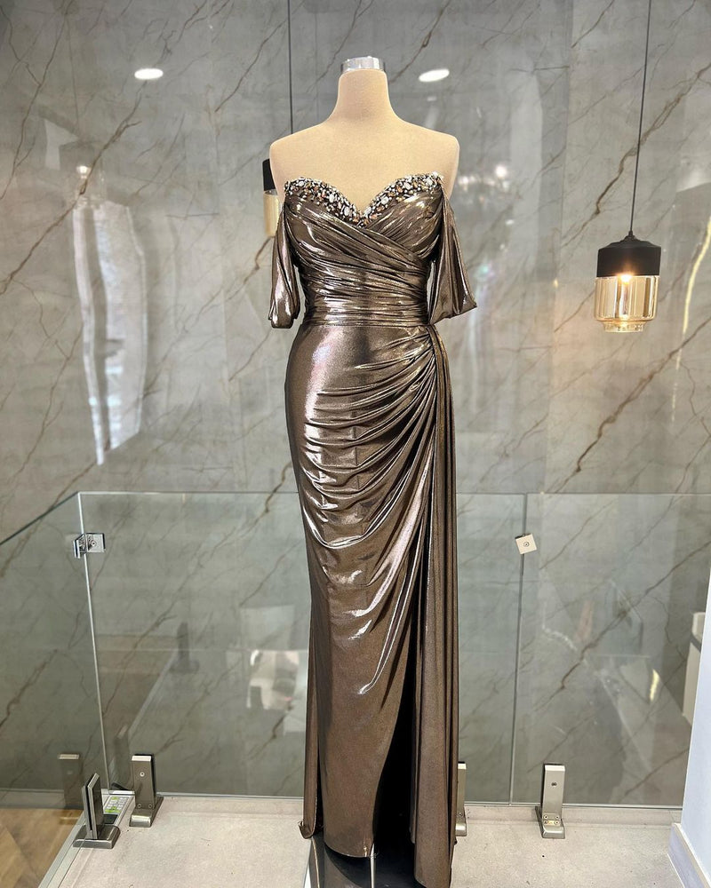 Mirabel Bronze Metallic Gown