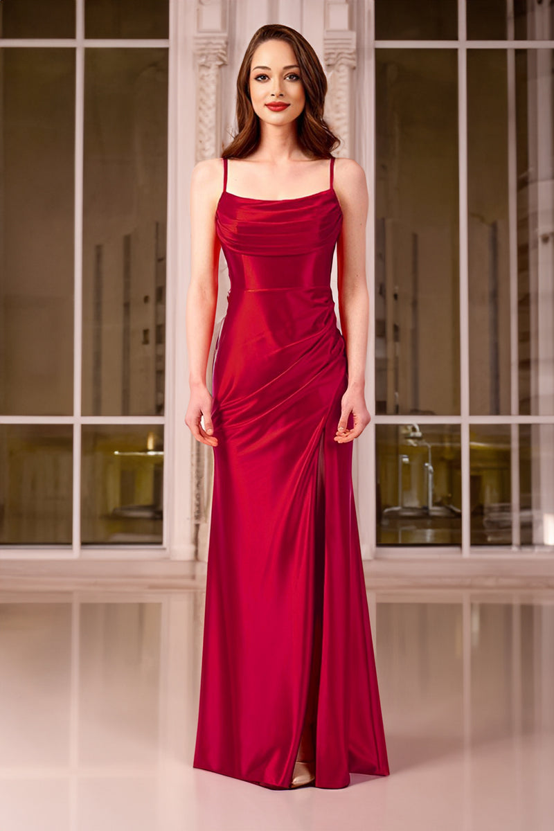 miranda red dress Miranda Red Satin Formal One Shoulder Dress 8