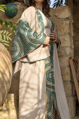 Mosaic Green Abaya Kimono