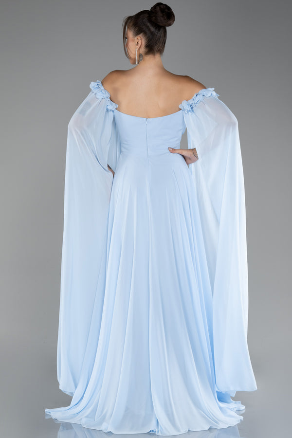 Shania Light Blue Cape Gown