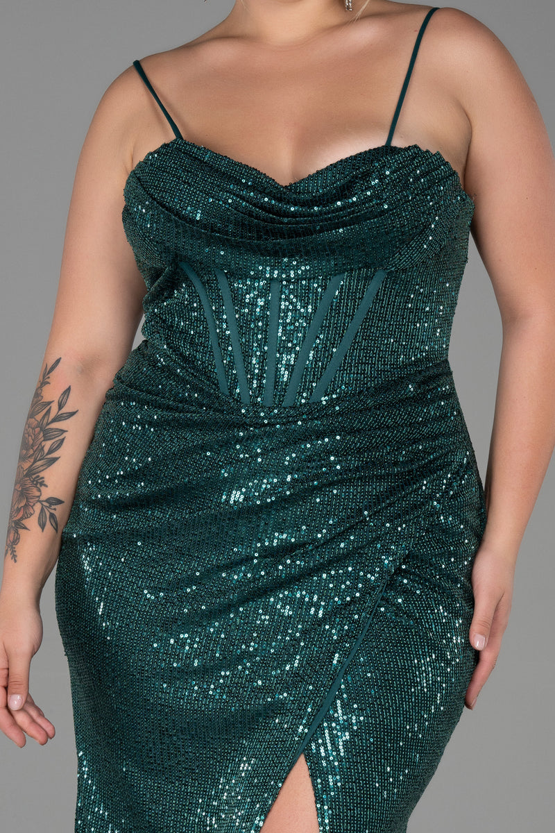 Talia Emerald Green Sequined Gown