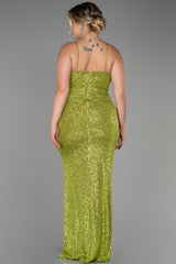 Talia Lime Green Sequined Gown
