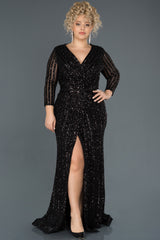 Toya Black Long Sleeves Sequin Gown