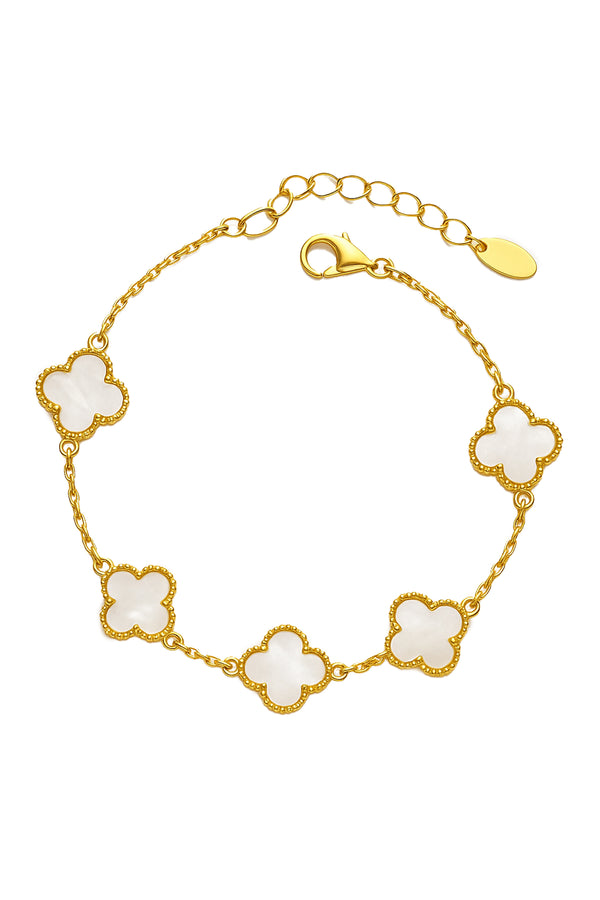 White Clover 18K Gold Bracelet