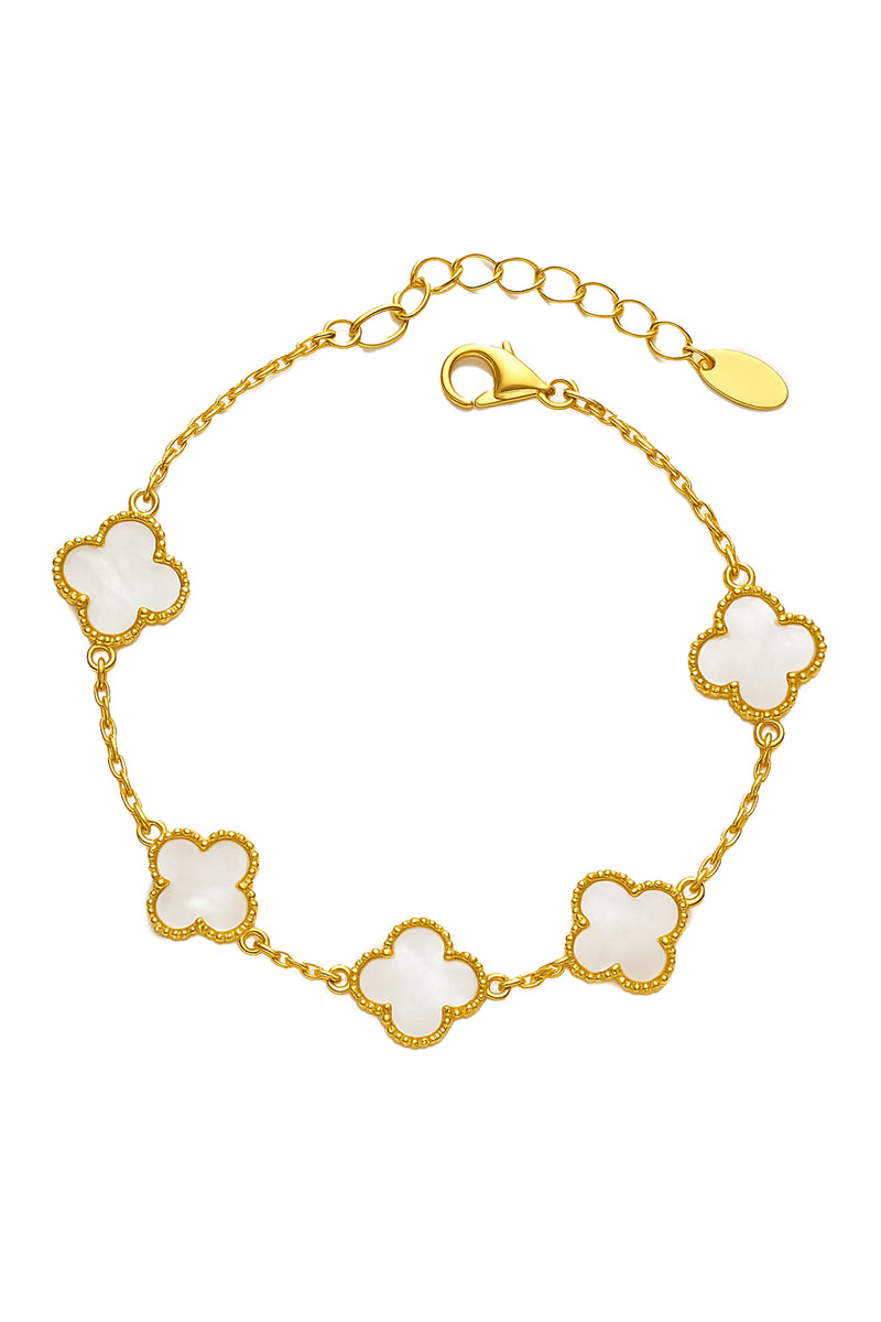 White Clover 18K Gold Bracelet
