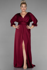 Ximena Burgundy Long Sleeves Gown
