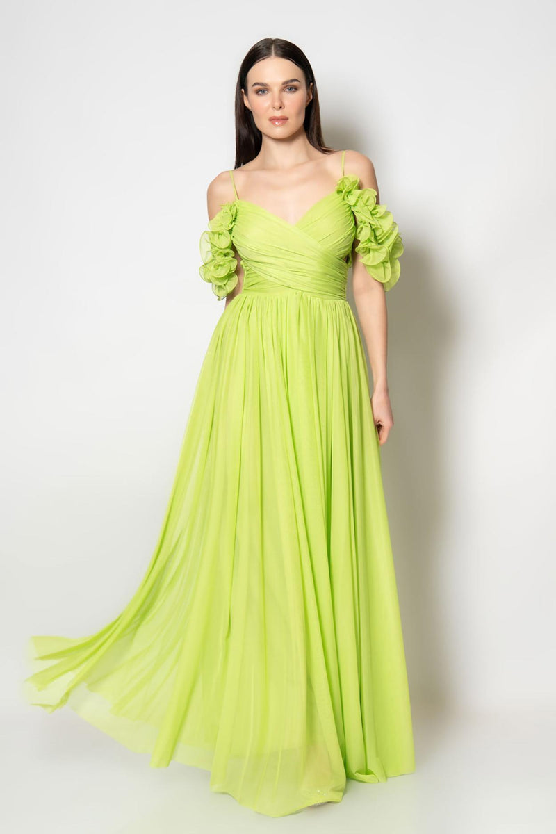 Briana Lime Green Maxi Dress