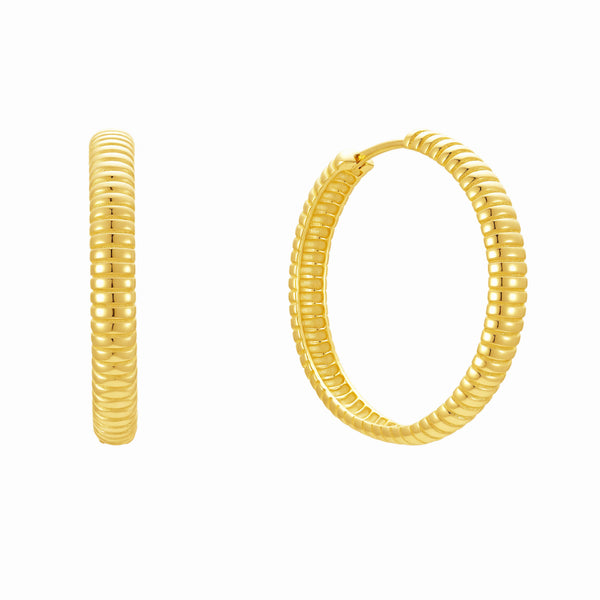 14K Gold Plated Croissant Hoop Earrings