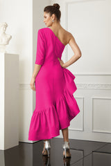 Alba Fuchsia Midi Dress