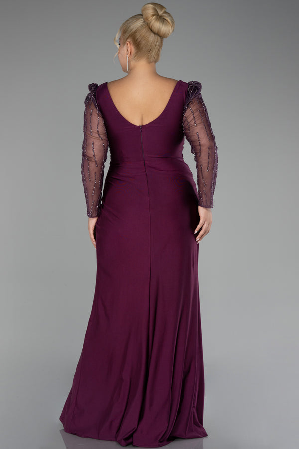 Anais Plum Long Sleeves Gown