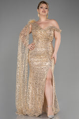 Donna Gold Cape Gown