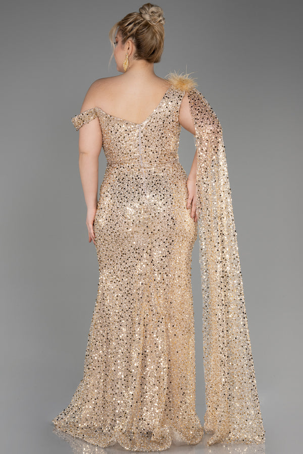 Donna Gold Cape Gown