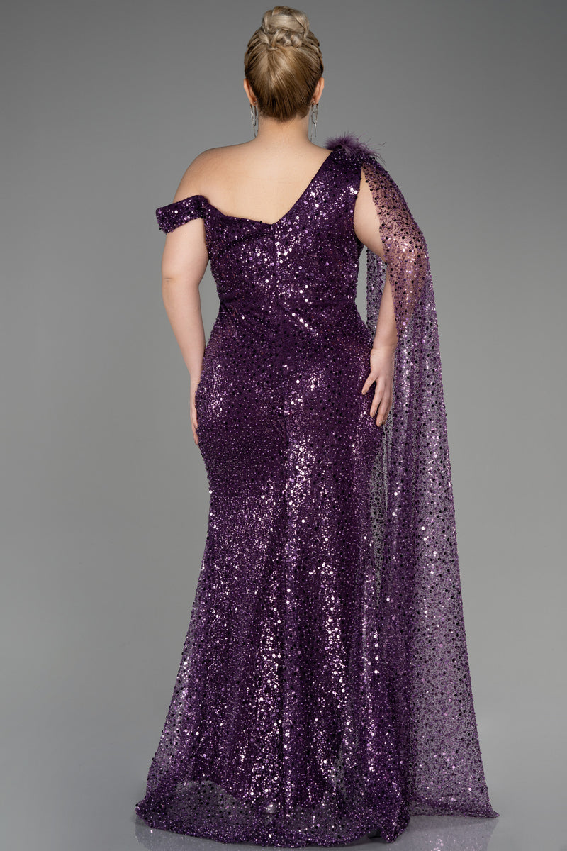 Donna Purple Cape Gown