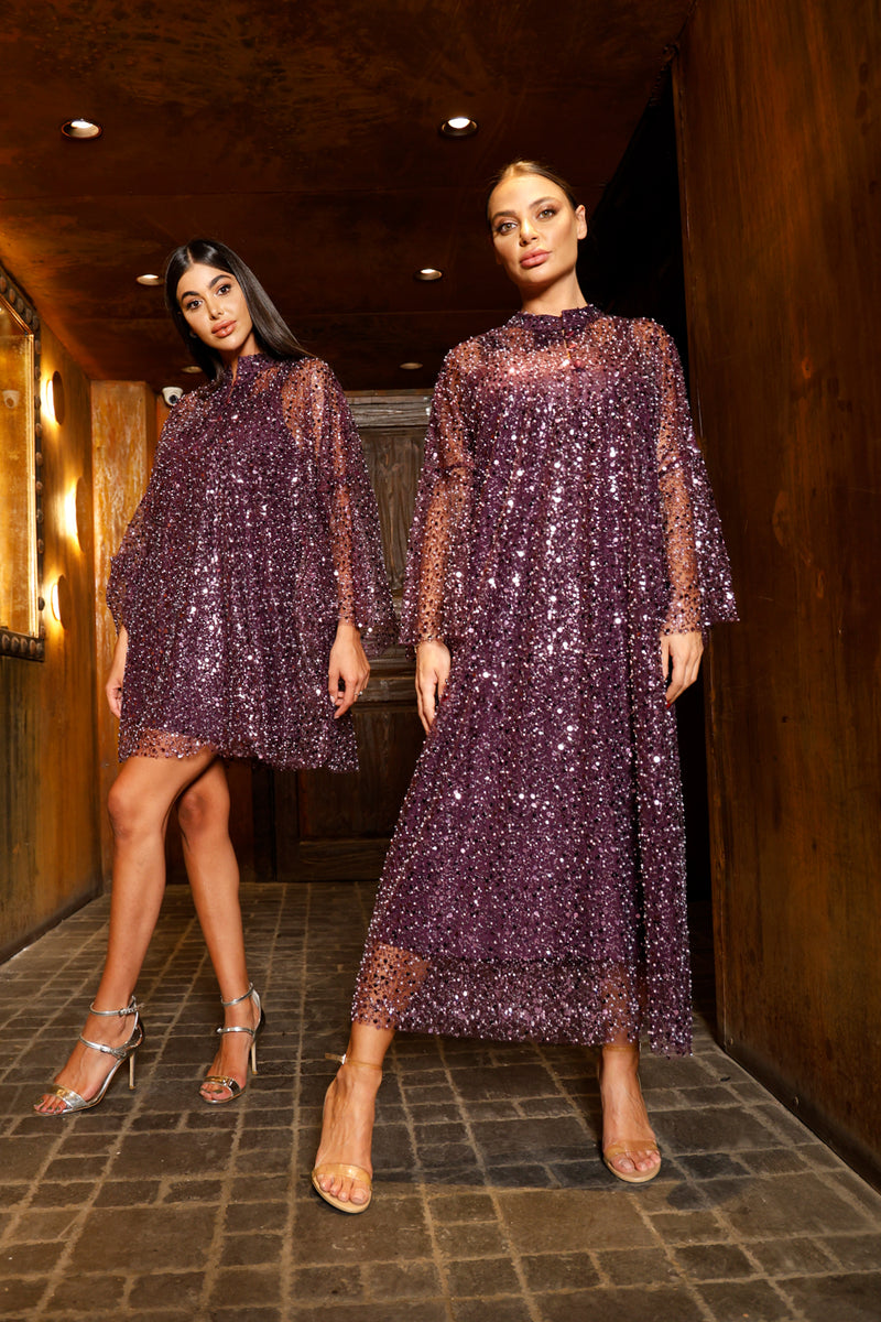 Dua Purple Caftan Dress (Multiple Lengths)