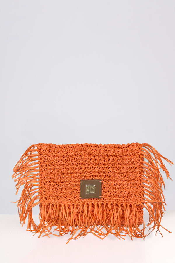 Crochet Orange Beach Clutch