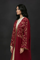 Harf Burgundy Abaya Kimono