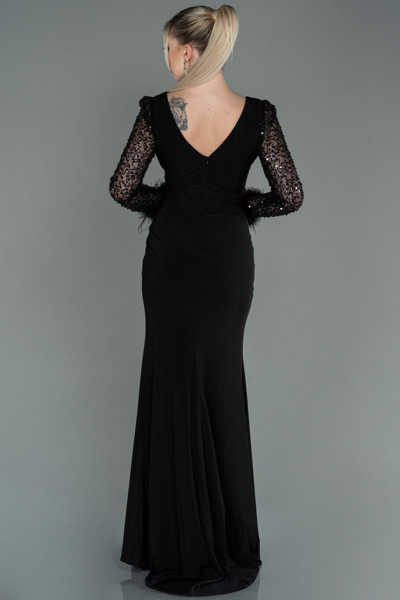 Jelena Black Long Sleeves Gown