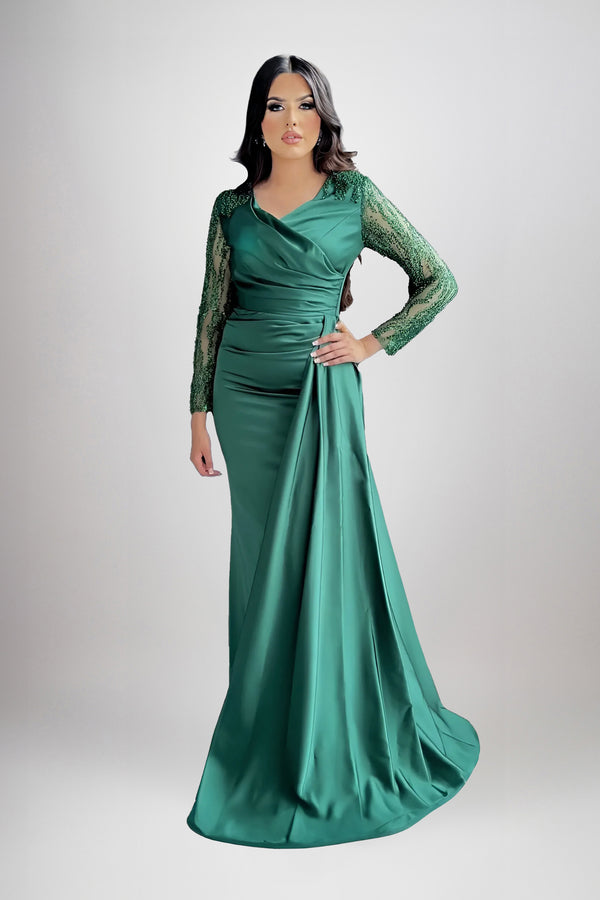 Marcia Green Long Sleeves Gown