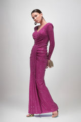 Marisella Fuchsia Sequin Maxi Dress