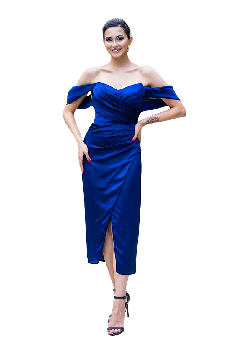 Olivia Royal Blue Midi Dress