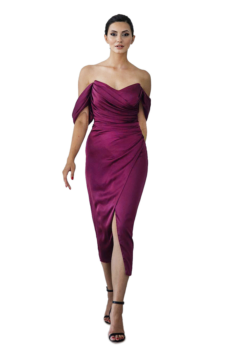 Olivia Plum Midi Dress