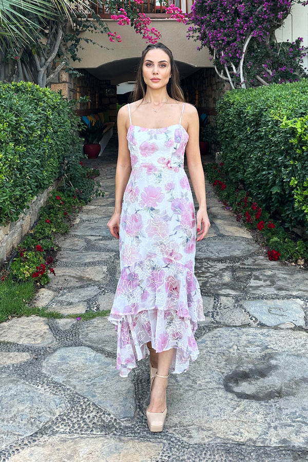 ophelia floral midi dress Women's Organic Cotton Maxi Dress