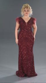 Nora Burgundy Sequin Dress