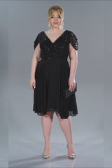 Dania Black Midi Sequin Gown