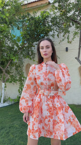 Analisa Orange Floral Dress