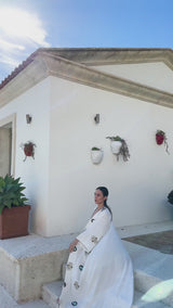 Evil Eye & Hamsa Hand White Kimono