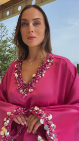 Savannah Fuchsia Pink Caftan Dress