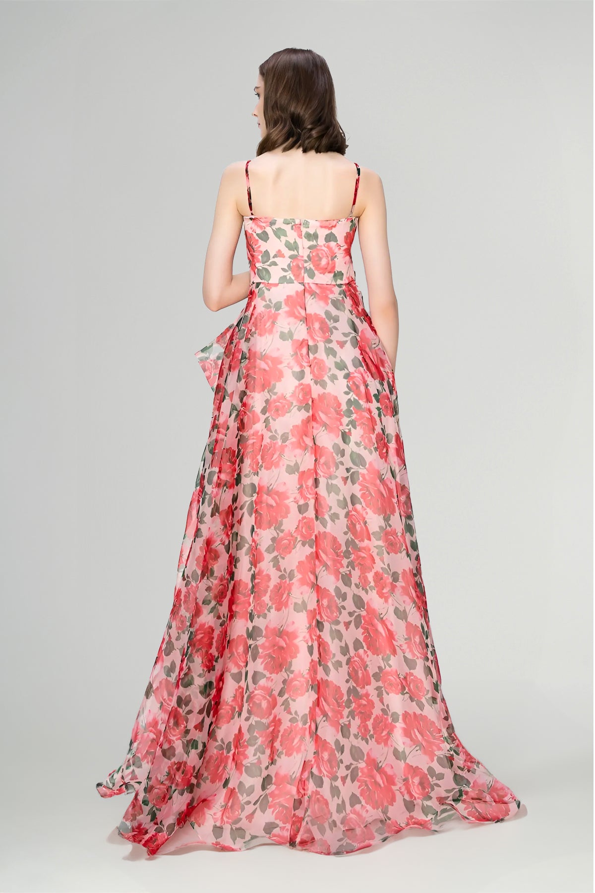 Randa Floral Print Pink Maxi Dress With Straps S Randa Floral Print Pink Maxi Dress With Straps S