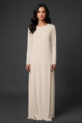 Basic Long Sleeve Rounded Neck Maxi Dress (Multiple Colors)