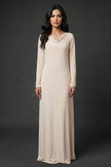 Basic Long Sleeve Cowl Neck Maxi Dress (Multiple Colors)