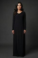 Basic Long Sleeve Cowl Neck Maxi Dress (Multiple Colors)