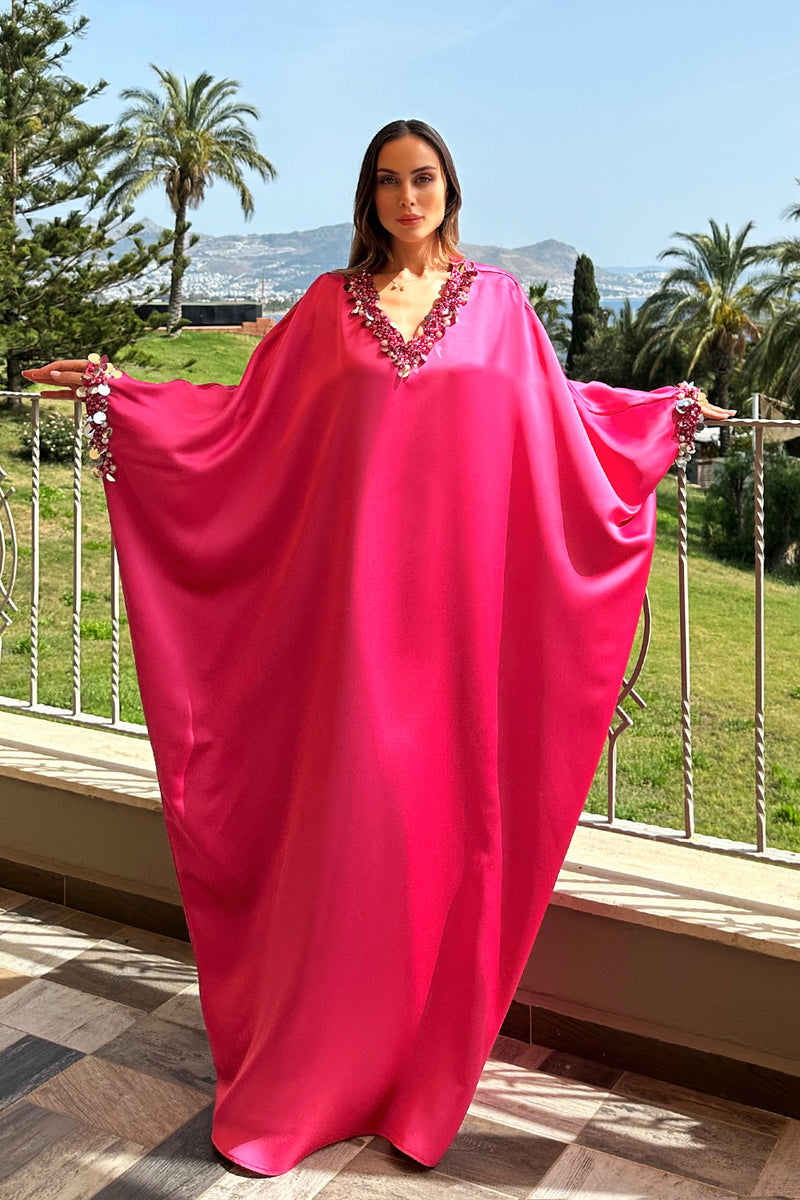 Savannah Fuchsia Pink Caftan Dress