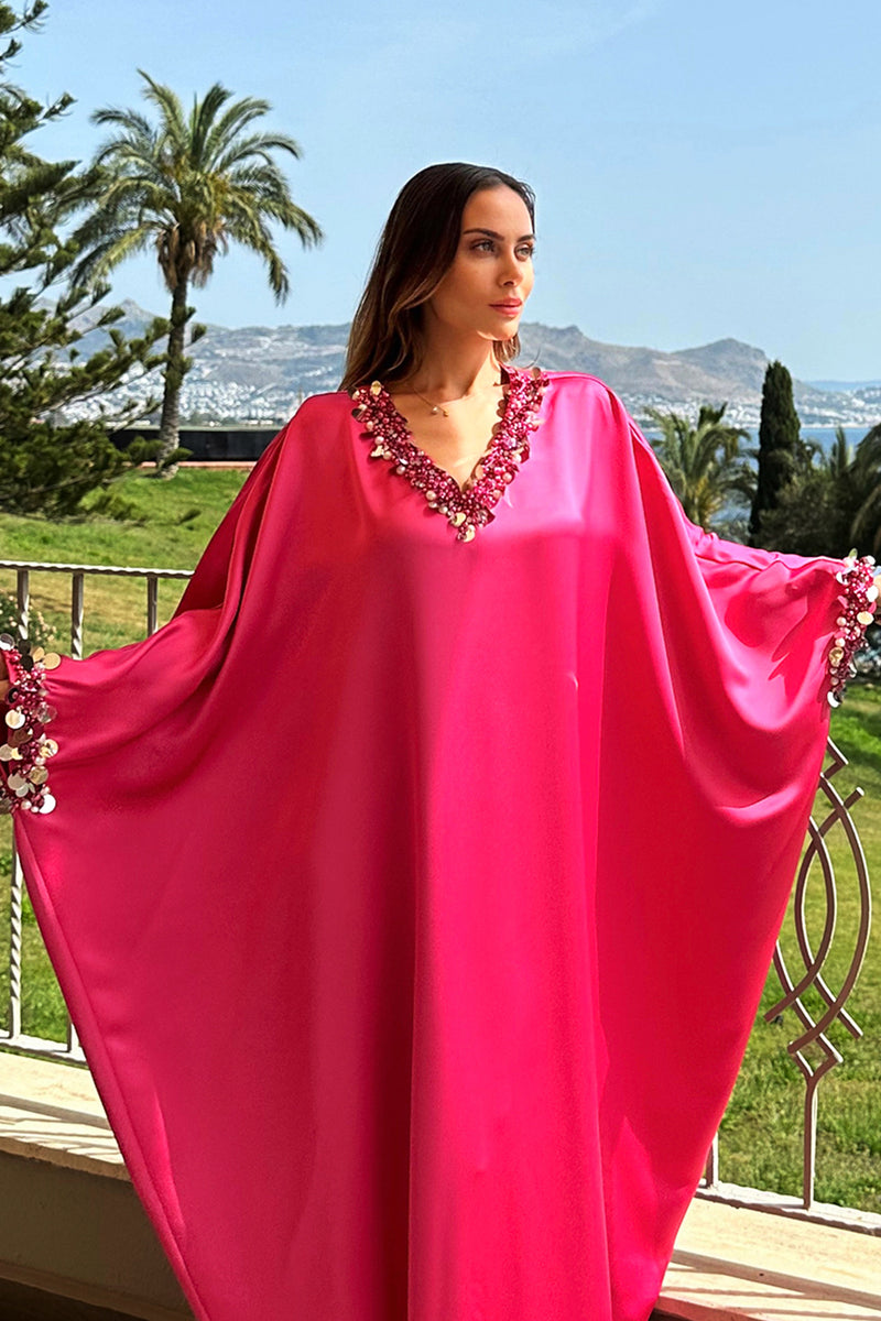 pink kaftan dress Summer Pink Caftan Kaftan Berber -Lounge, resort kaftan,baby shower gifts,home dress,nursing gown,holiday dress,gift for her, boho dress