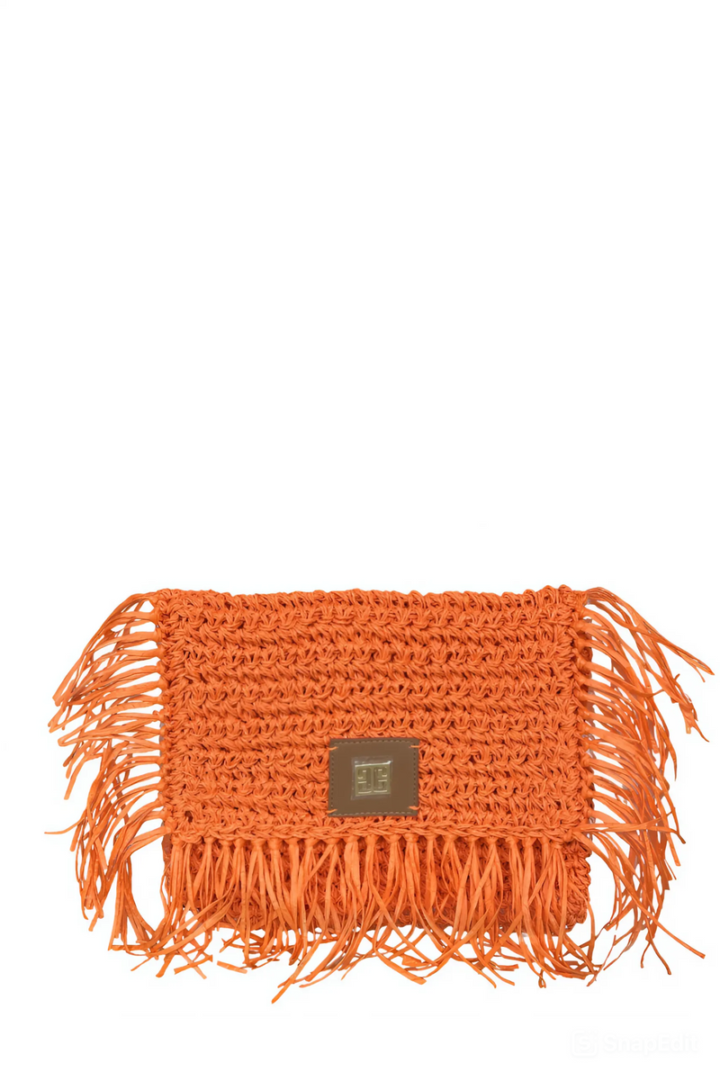 Crochet Orange Beach Clutch