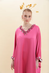 Savannah Fuchsia Pink Caftan Dress