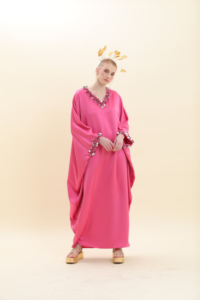 Savannah Fuchsia Pink Caftan Dress