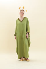 Savannah Chartreuse Green Caftan Dress