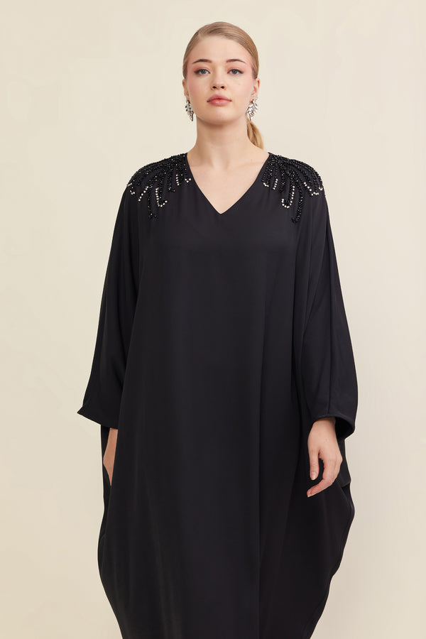 Rania Black Caftan Dress
