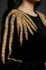 Wiqar Gold Embellished Abaya Kimono